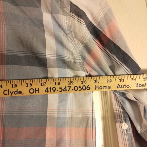 Levi's shirt mens L Large multicolor plaid long sleeve white tab button - Picture 4 of 9